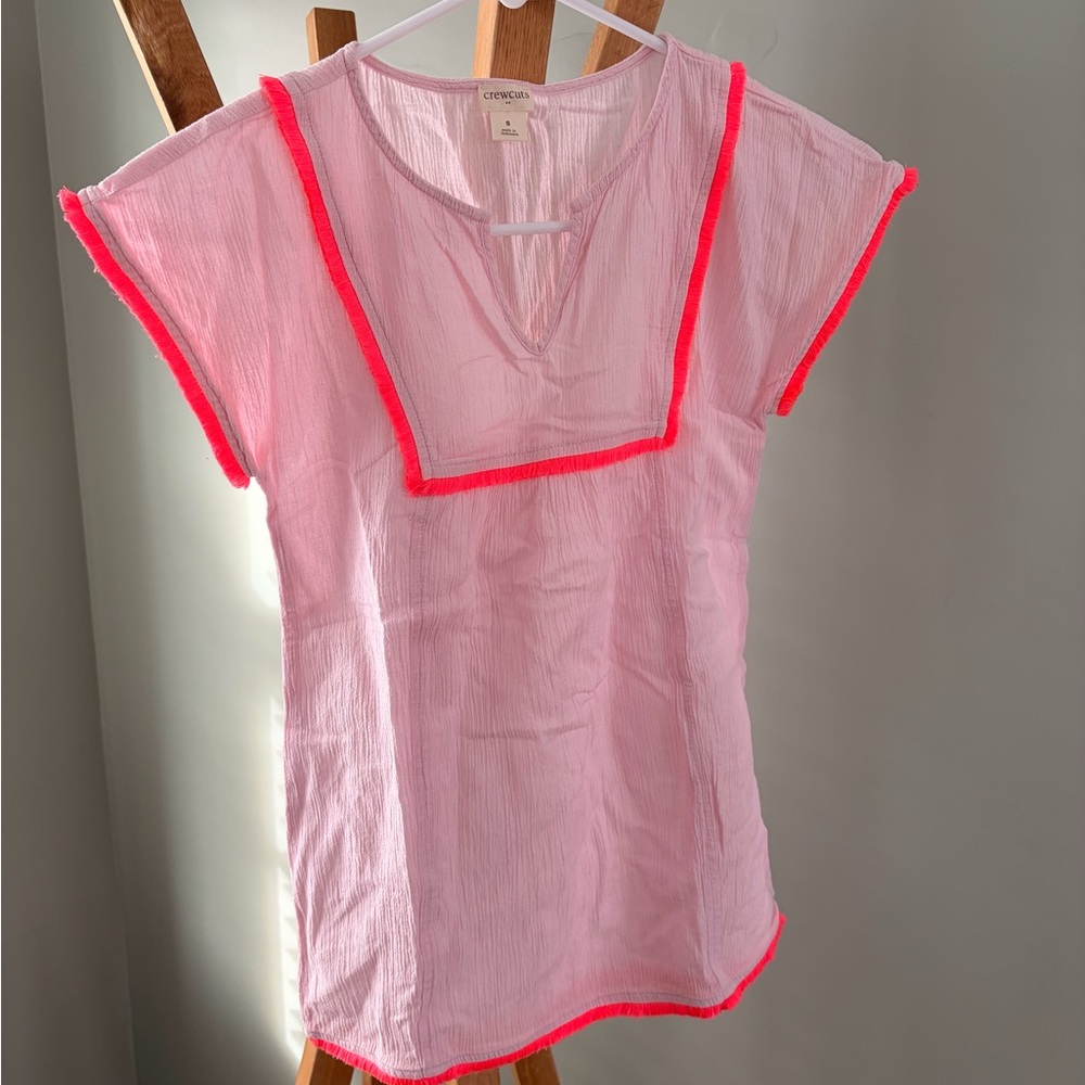 Crewcuts Pink beach dress with Neon Accents size S // 6-7